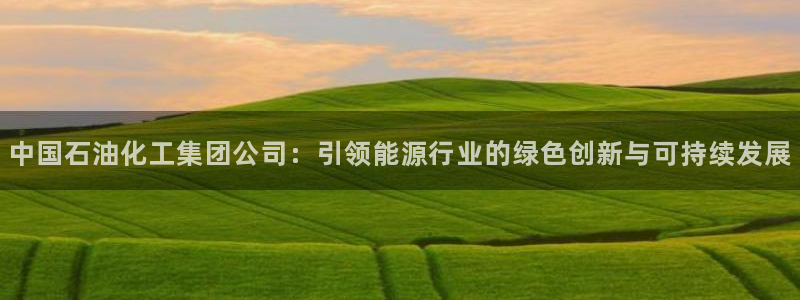 球盟会电子好下吗：中国石油化工集团公司：引领能源行业的绿色创