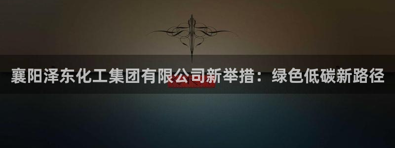 球盟会黑台子吗：襄阳泽东化工集团有限公司新举措：绿色低碳新路