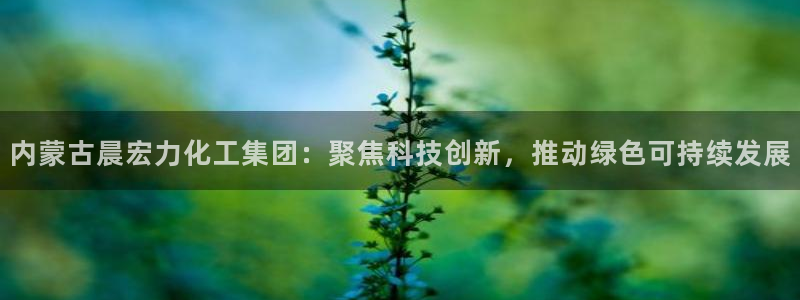 球盟会在线官网：内蒙古晨宏力化工集团：聚焦科技创新，推动绿色