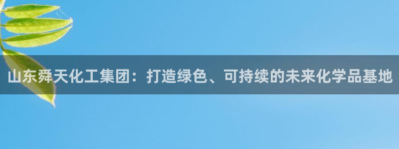 球盟会app手机登录：山东舜天化工集团：打造绿色、可持续的未